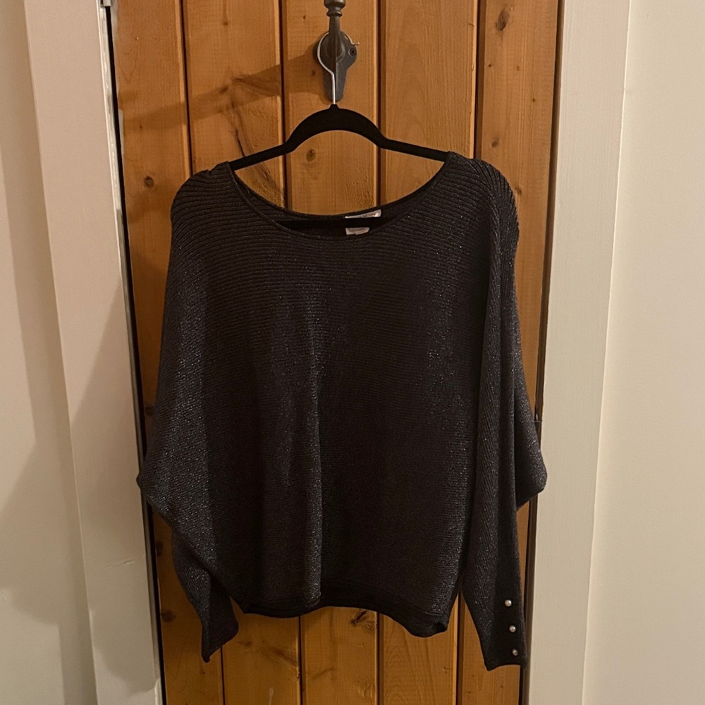 For The Republic Silver Sweater with Button Accents